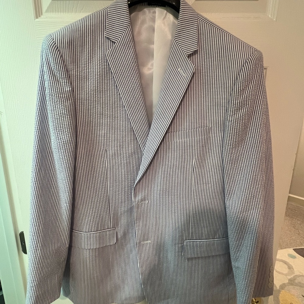 Saddlebred Blue and White Pinstripe Blazer
